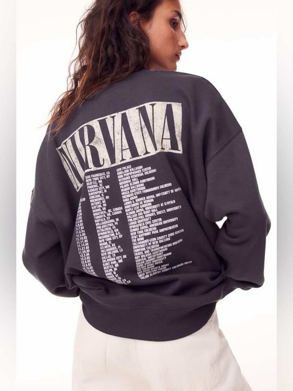 Nirvana Black Crewneck Sweatshirt Band Tour